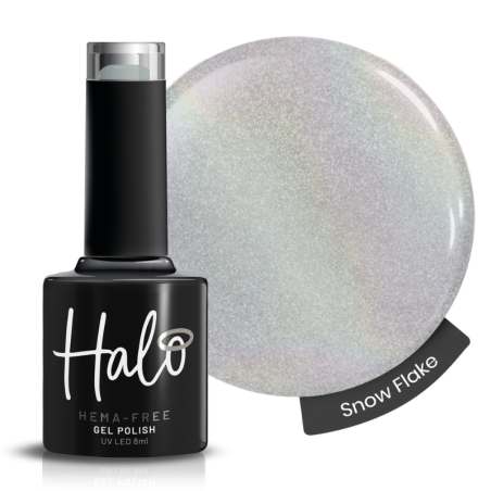 Halo Snowflake – Gel Polish argent iridescent effet cat-eye Pure Nails